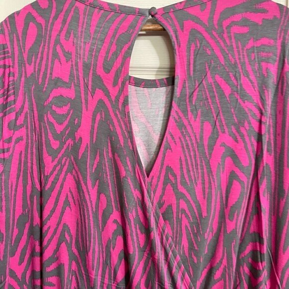 Torrid Womens NWT Zebra Stripe Pink Sleep Soft Elastic Waist Lounge Romper 3X - Picture 6 of 9